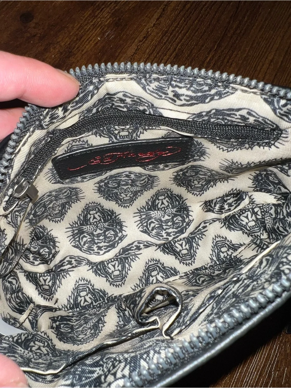 Ed Hardy Black Studded Y2K Rhinestone Shoulder Bag Tattoo Purse New with Tags